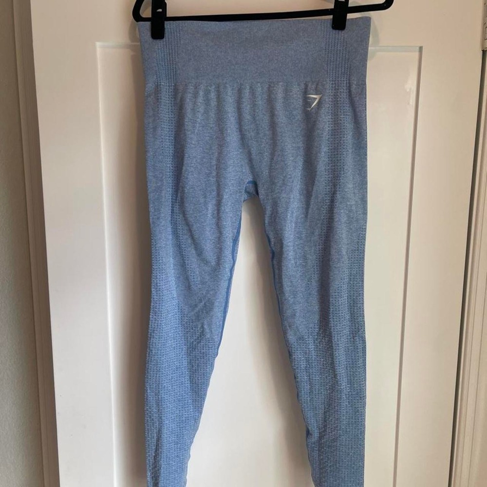 Gymshark Blue Seamless Textured Leggings Size Medium